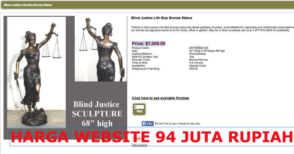 LADY JUSTITIA STATUE ( HOTMAN PARIS HUTAPEA) TINGGI REAL 165 CM.