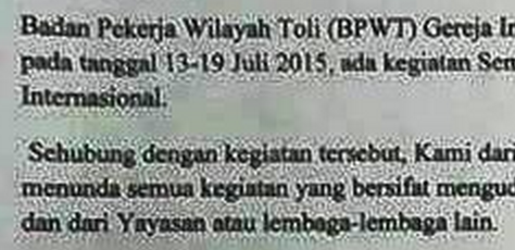 &#91;HOAX&#93; Ini SURAT LARANGAN IDUL FITRI di Tolikara Papua Yang Dikeluarkan Gereja Injil