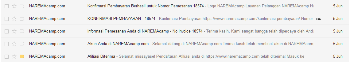 Naremacamp.com kapan uang saya akan di refund