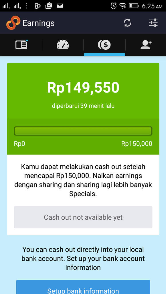 Dapet rupiah (recehan) dengan share artikel