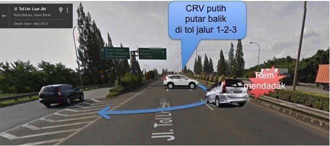 HONDA CRV Putar Balik di Jalan TOL !!!