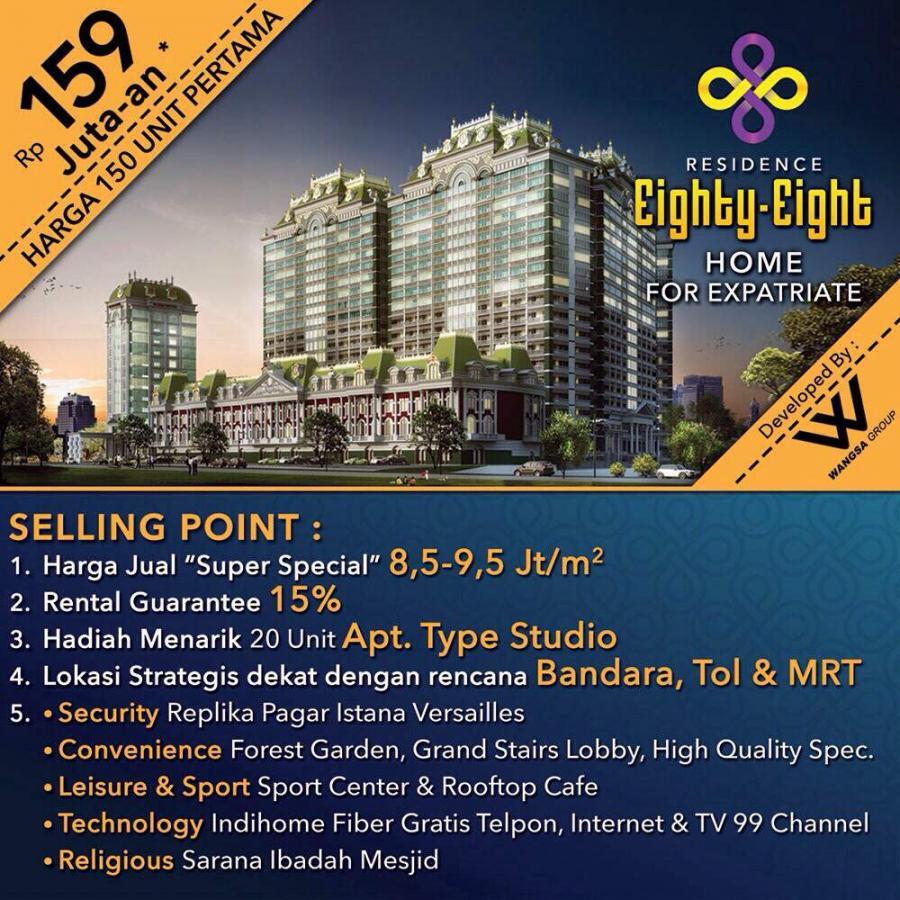 Investasi Apartment dengan Rental Guarantee 15%*