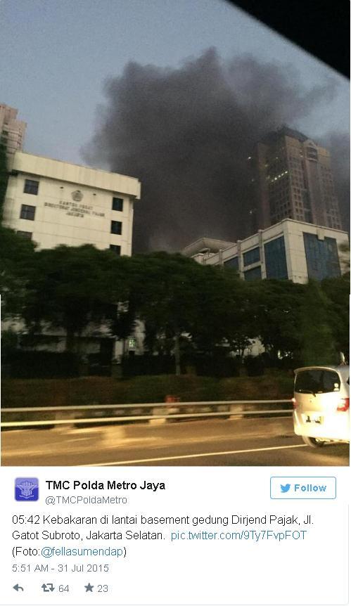 Gedung Ditjen Pajak Terbakar, Kebakaran Berasal dari Panel Listrik