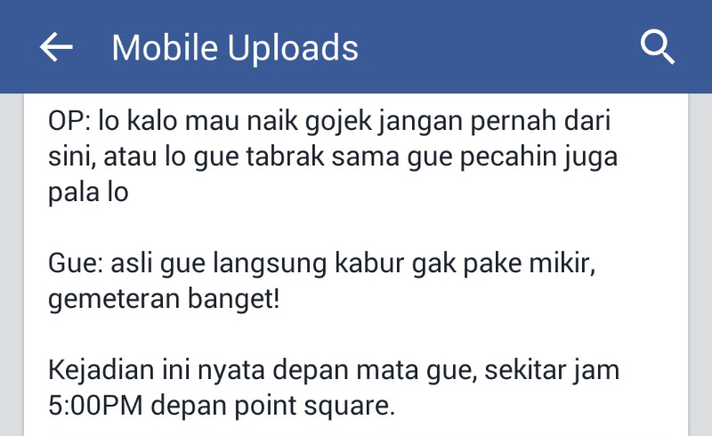 (serem) gojek dan penumpangnya mao di pecahin kepalanya ama ojek pangkalan