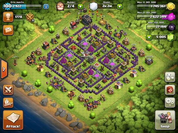 Jual id coc town hall 8 lvl 81