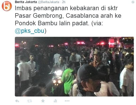 Kebakaran di Pasar Gembrong Jakarta Timur