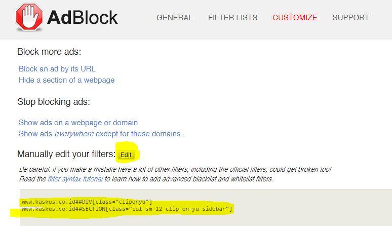 cara block Cliponyu di kaskus dengan adblock :p