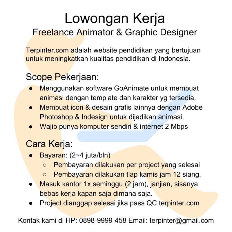 Dicari Graphic Designer/Animator
