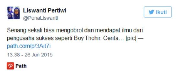 Senangnya Bloger Dapat Tips Bisnis dari Boy Thohir