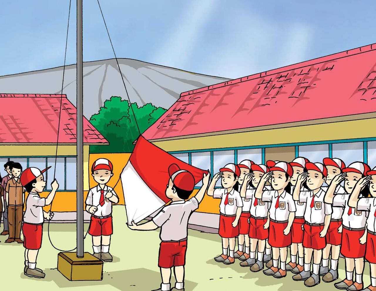 MENYAMBUT DATANGNYA HUT RI ALA ANAK SEKOLAHAN