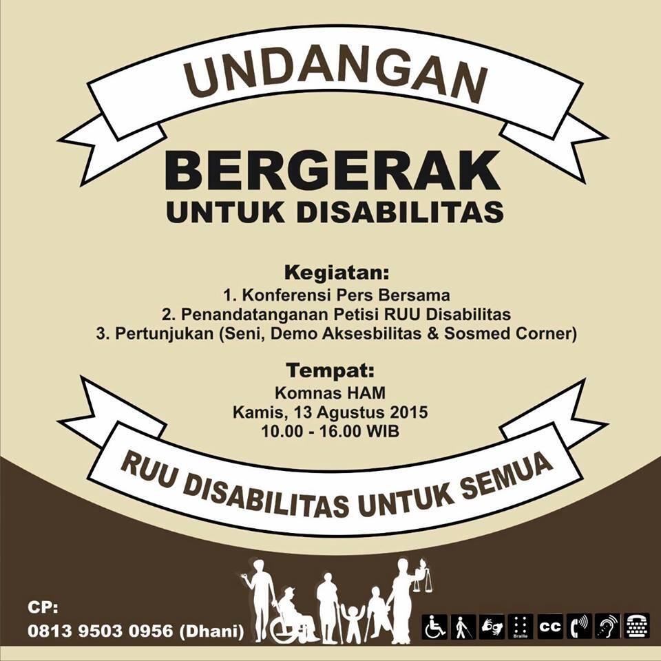 Mari Bergerak untuk Disabilitas! Bahas dan sahkan RUU Penyandang Disabilitas