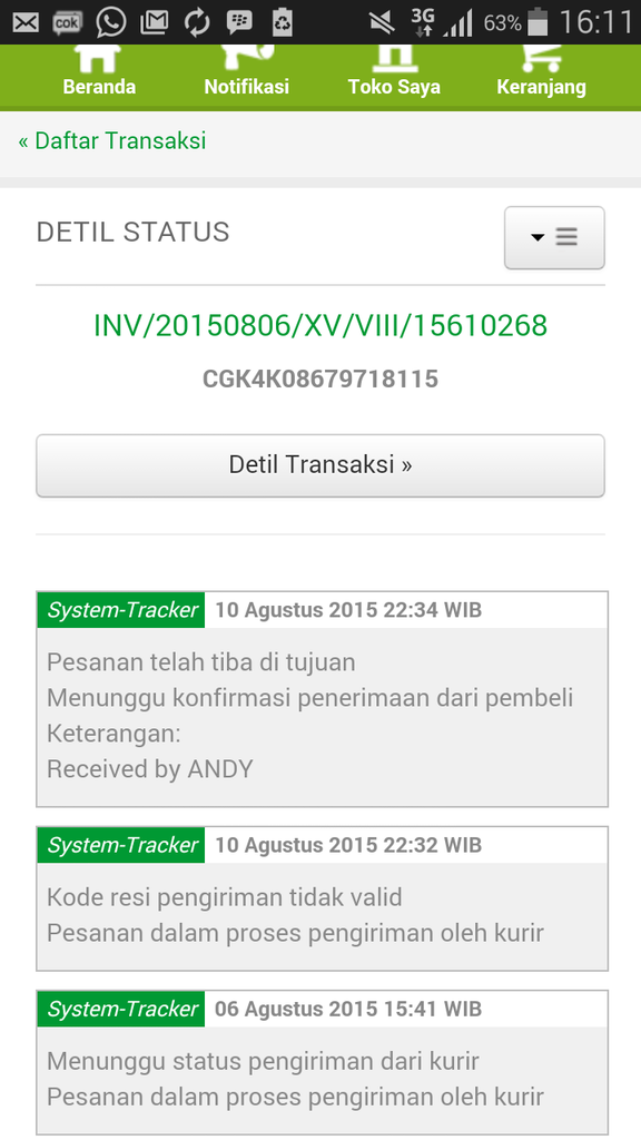 Komplain pelayanan admin tokopedia