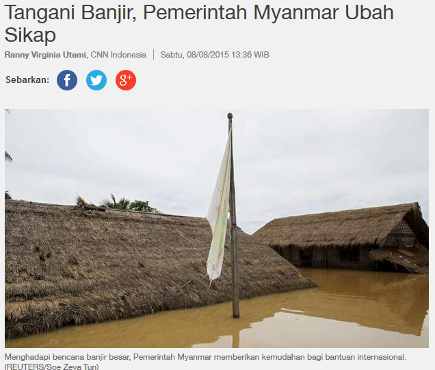 &#91; Hot &#93; 1 Juta warga Myanmar jadi korban banjir. Prediksi saya tidak meleset!