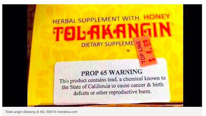 Jamu Tolak Angin disebut bisa sebabkan kanker di Amerika Serikat