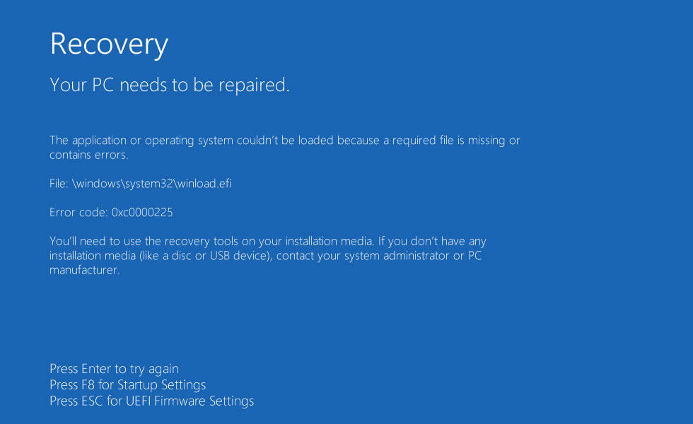 &#91; Need Help &#93; Tidak Bisa booting karena Winload.efi missing 