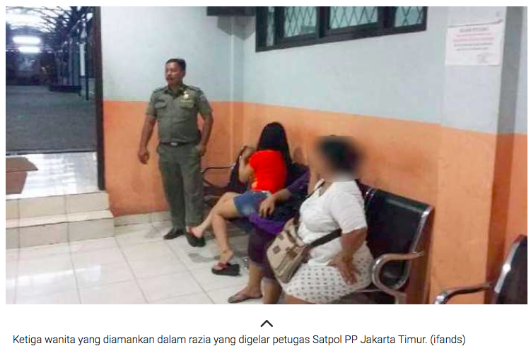 Kegendutan, Tiga Pelacur Tidak Bisa Lari Saat Dirazia