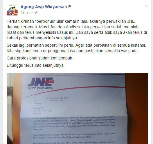 &#91;BARU&#93; ADA ULAR DI PLASTIK PEMBUNGKUS JASA PENGIRIMAN PAKET