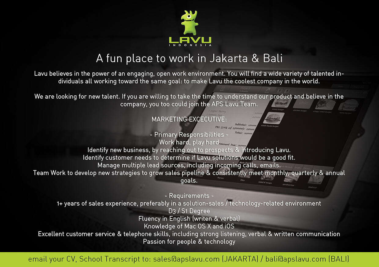 Sales Marketing bidang Point of Sales System