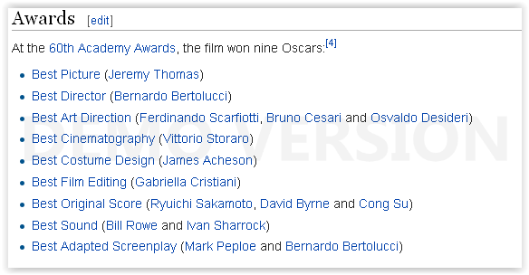 film-film dengan penghargaan oscar terbanyak