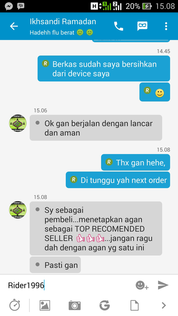 testimoni penjual id dan gems clash of clans rider1996