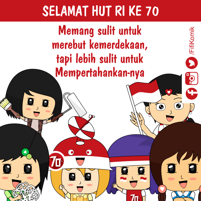  Komik  Strip HUT Kemerdekaan  RI ke 70 oleh Fifi and Friends 