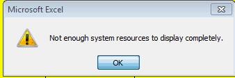 Not enough system resources to display completely dan
