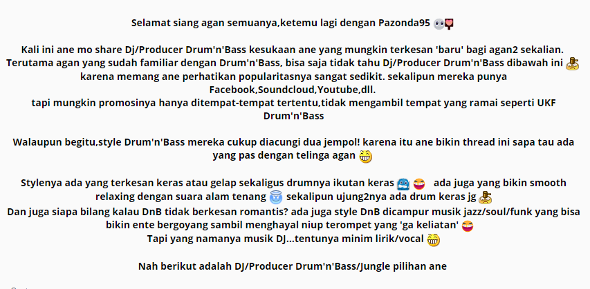 &#91;SHARE&#93; DJ/Producer 'Baru' Terbaik genre Drum'n'bass/Jungle Pilihan Ane! &#91;BWK Inside&#93;