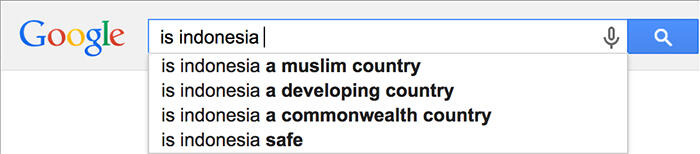 ini yg bakal muncul jika 6 negara ini ingin tahu soal Indonesia di google
