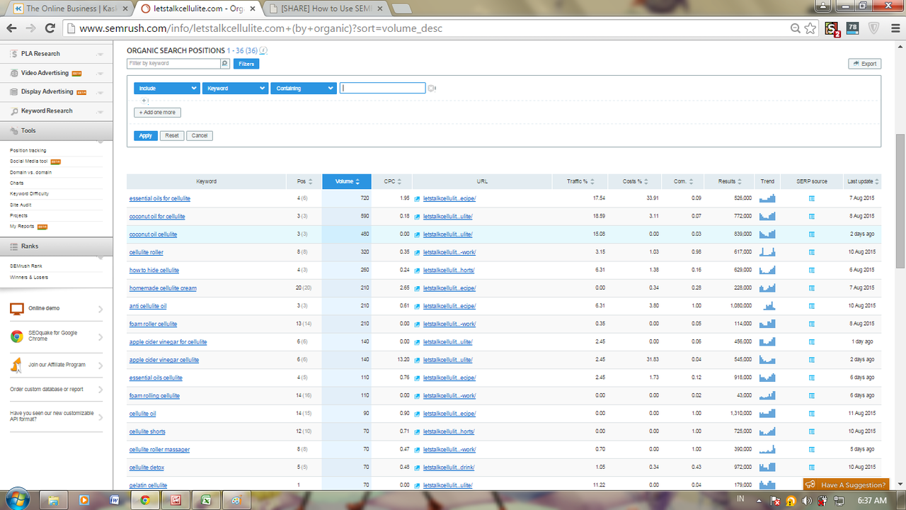 &#91;Share&#93; Cara riset keyword website via semrush (Website builder/adsense/SEO Basic)
