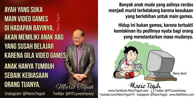 Kutipan Mario Teguh untuk gamer