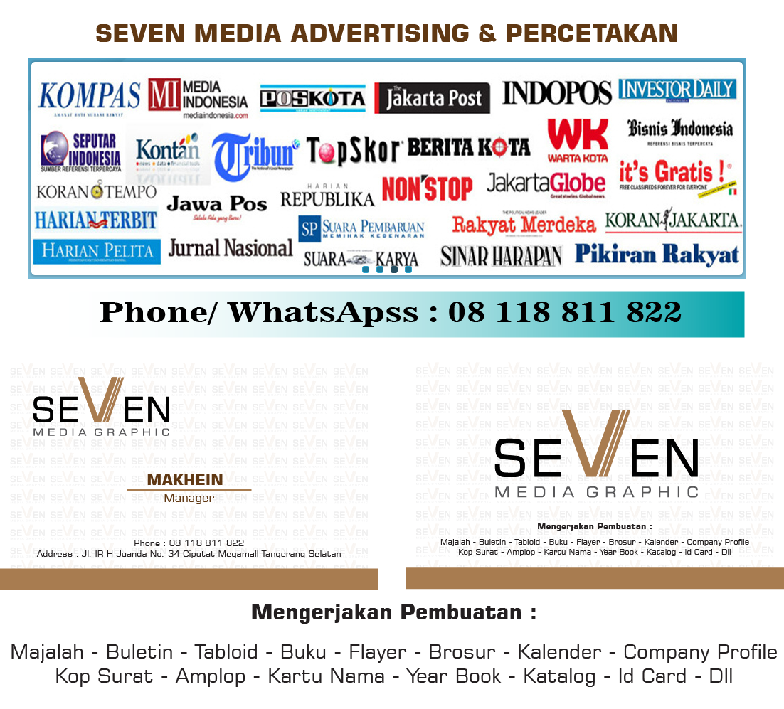 PASANG IKLAN DI KORAN/ MAJALAH NASIONAL (Tempo, POS KOTA, Media Indonesia, dll.)