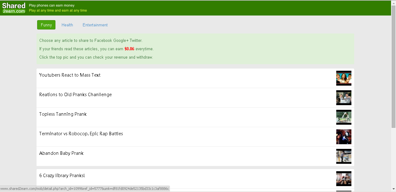 Share2Earn, EARING DOLLAR MELALUI SHARE ARTIKEL