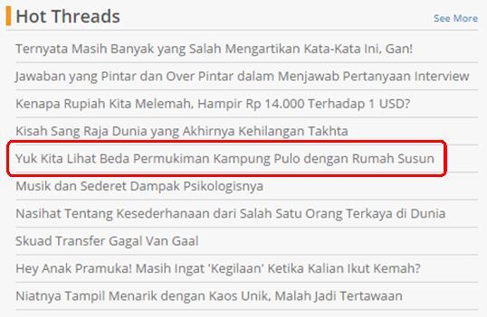 &#91;FOTO&#93; Bedanya Permukiman Kampung Pulo dengan Rumah Susun