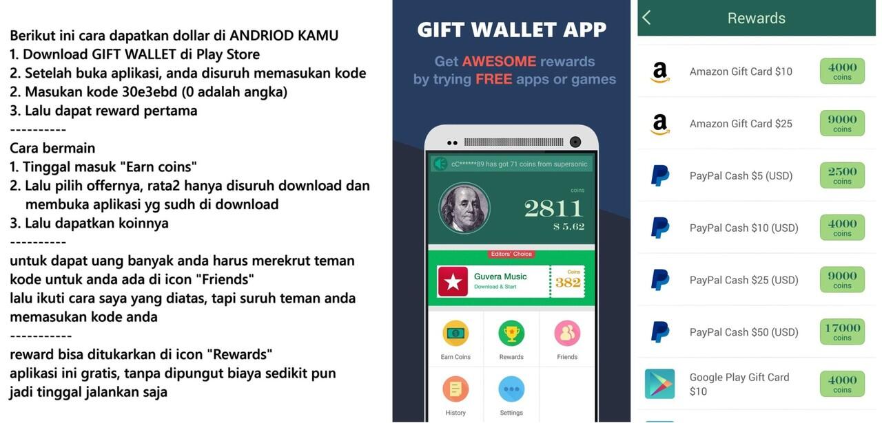 &#91;SHARE&#93; Gift Wallet - DOLLAR dari android - gampang BANGET