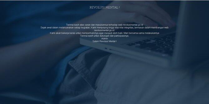 HEBOH, Netizen Sebut revolusimental.go.id Sontek Webiste Obama, Ini Buktinya!