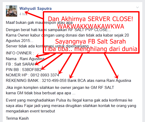 RF SALT PVP SERVER &#91;Jagonya Bikin Server 2 Mingguan&#93;