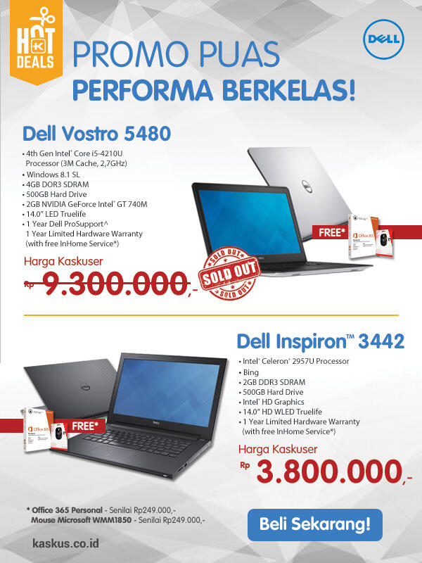 &#91;Hot Deals&#93; DELL Inspiron 3442 &amp; DELL Vostro 5480 Core i5 Windows!