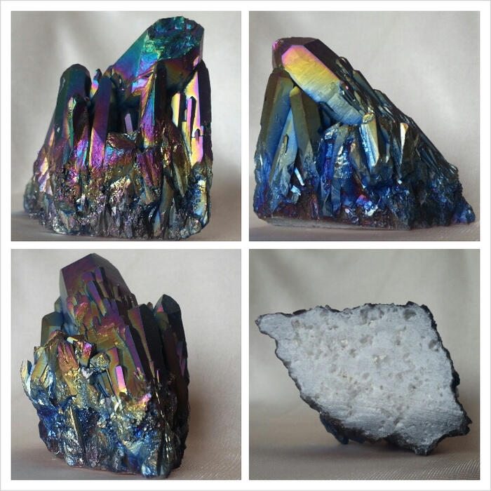 Angel aura titanium quartz cluster