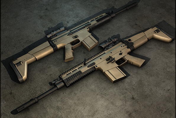 Senapan otomatis (automatic rifle) yang populer di game modern military shooter