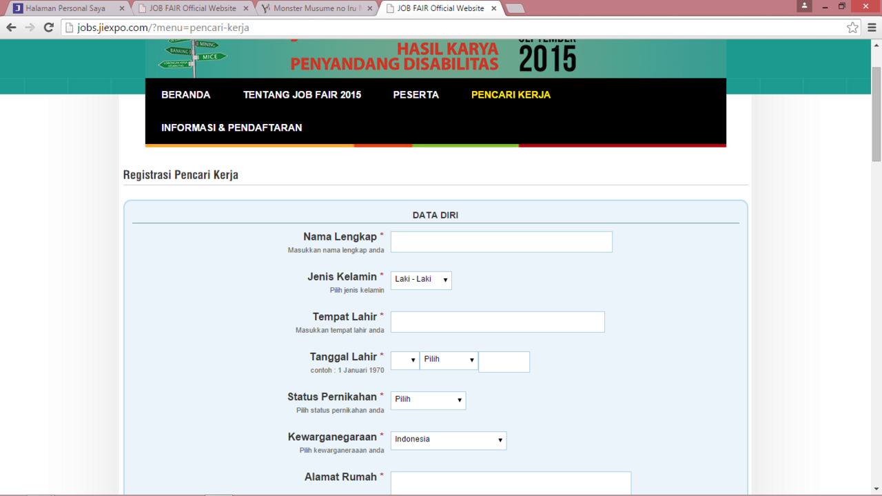 JOBFAIR 4&amp;5 SEPTEMBER 2015 GRATIS TANPA DIPUNGUT BIAYA 08.00-16.00