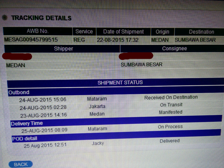 Surat Terbuka untuk JNE, pengiriman Medan ke Sumbawa 22-Agustus gagal Xray