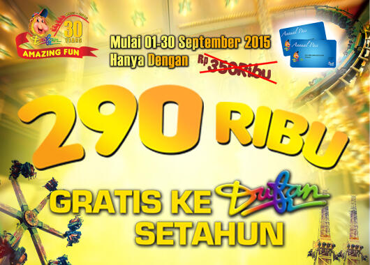 Annual Pass Dufan: Bisa &#91;GRATIS&#93; Menikmati Semua Wahana Dufan Selama Satu Tahun