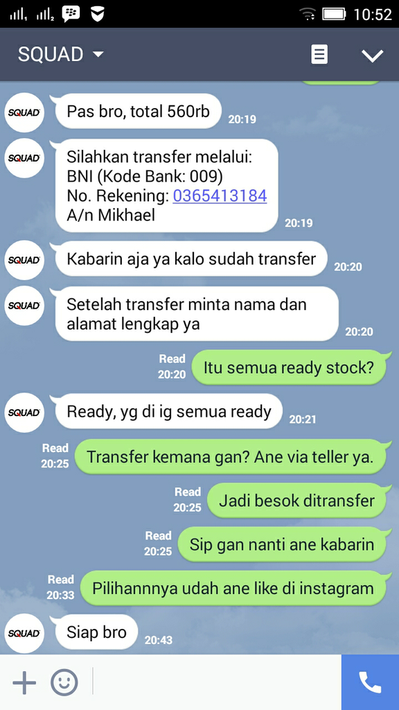 Hati-Hati Penipuan atas akun Instagram Squad Jersey a.n Mikhael Hamonangan