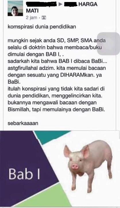 Status provokatif yang kerap muncul di wall Facebook.