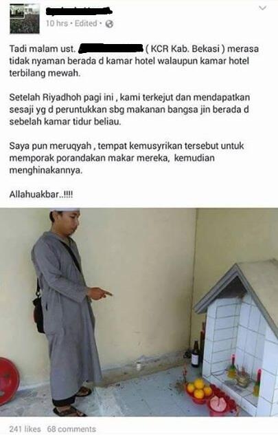 Status provokatif yang kerap muncul di wall Facebook.