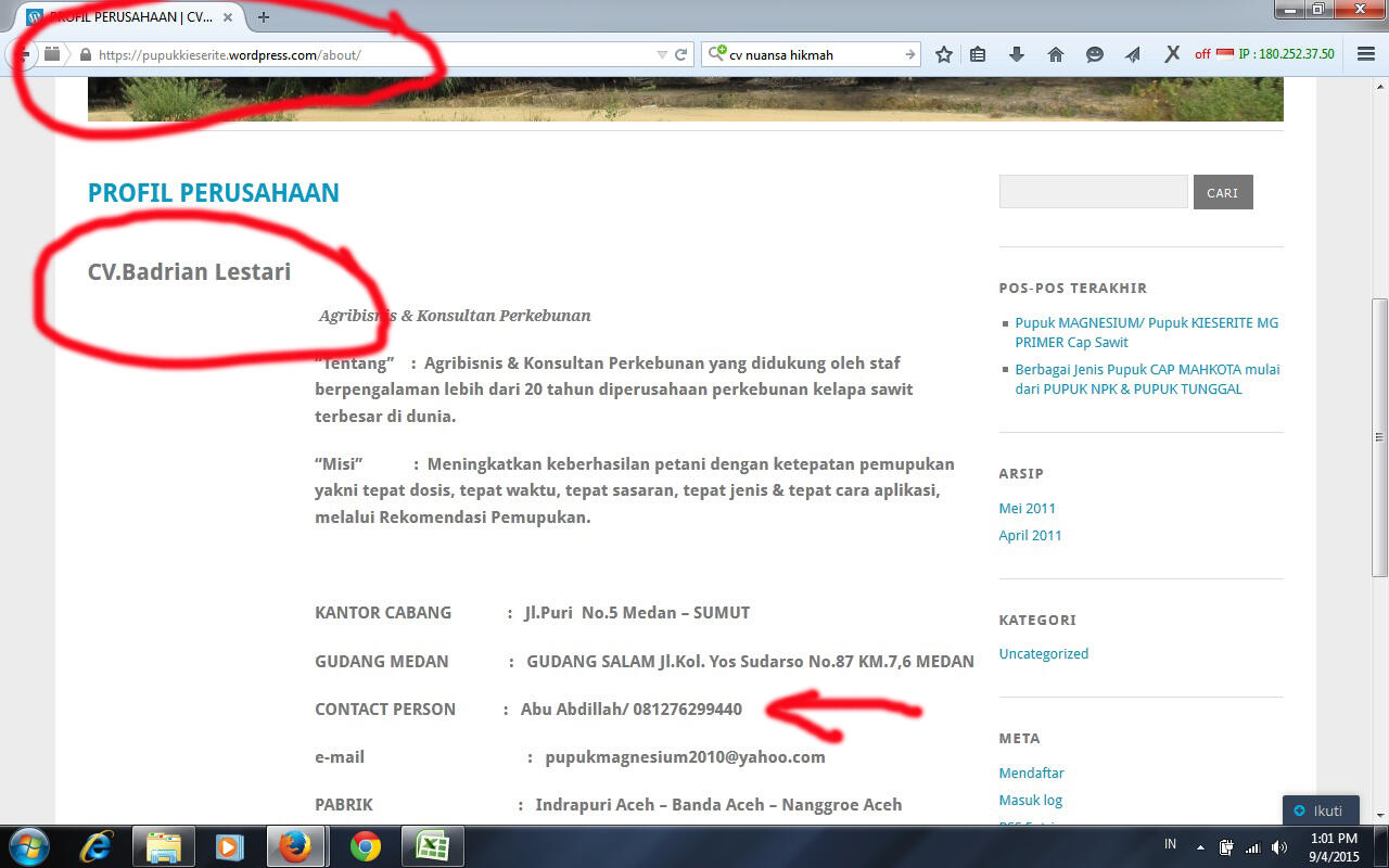 Waspada CV.Badrian Lestari