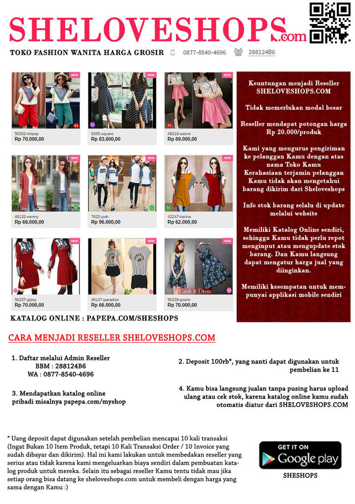 Penawaran Program Reseller Baju Wanita Murah &#91; SHELOVESHOPS.COM | Supplier Baju &#93;
