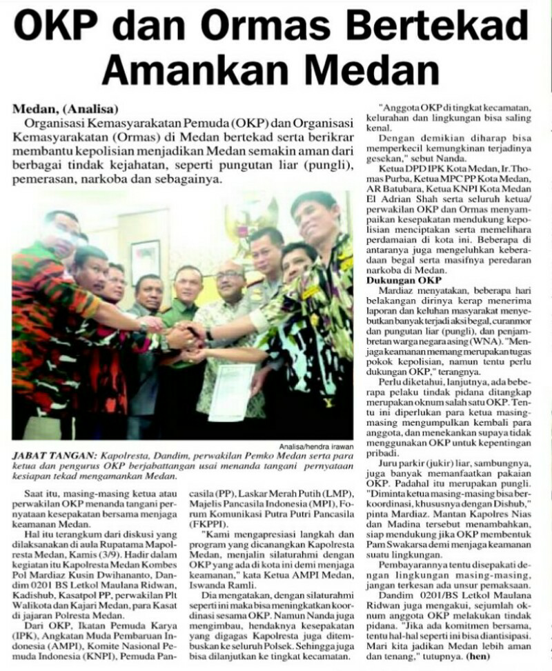 Ormas Pemalak bertekad Meng Aman kan Kota Medan
