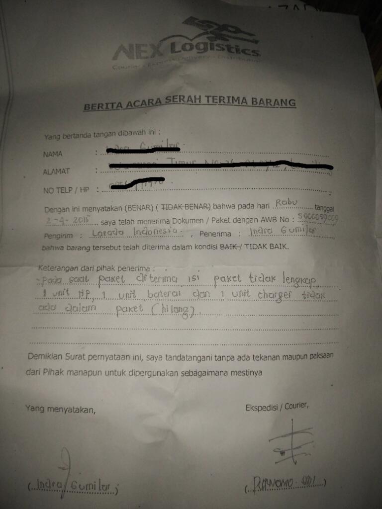 DUET MAUT LAZADA &amp; NEX LOGISTIC, Barang Hilang Uang Tak Kembali!!!
