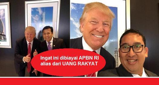 Meme Lucu Fadli Zon dan Setya Novanto Hadiri Kampanye Donald Trump